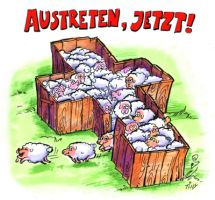 Aufkleber: Austreten, jetzt!